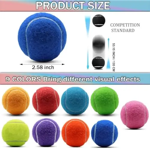 SHYUJAJIE Tennis Balls, 6 Pack Training Tennis Balls, High Elasticity Practice Tennis Balls for Beginner, Exercise Playing Balls for Pet Dog - 3