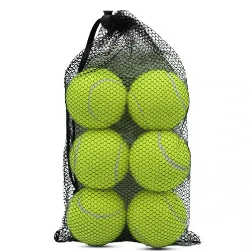 SHYUJAJIE Tennis Balls, 6 Pack Training Tennis Balls,High Elasticity Practice Balls for Beginner, Playing Balls for Dogs - SHYUJAJIE
