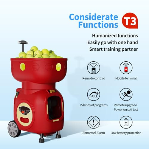 Siboasi Tennis Ball Machine Remote Control Special seat High Speed, Stable and Ball Protecting (Batteries are not Included and Need to be Purchased Separately) - 3