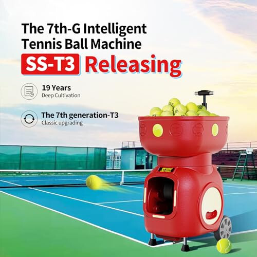 Siboasi Tennis To'pi Mashinasi Masofadan boshqarish Maxsus o'rindiq Yuqori tezlik, Barqaror va To'pni himoya qilish (Batareyalar to'plamga kiritilmagan va alohida sotib olinishi kerak) - 2