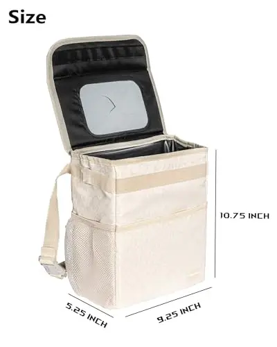 SIBOFUEGO Car Trash Can - Cute Multifunctional Interior Car Accessory for Women, Organizer and Storage with Adjustable Straps, 2 Gallons (Leopard Print Beige) - 2