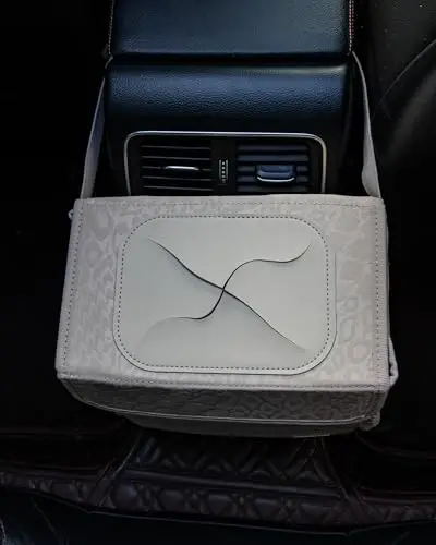 SIBOFUEGO Car Trash Can - Cute Multifunctional Interior Car Accessory for Women, Organizer and Storage with Adjustable Straps, 2 Gallons (Leopard Print Beige) - 5