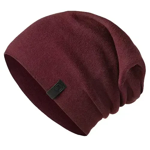 Warm Slouchy Beanie Hat - Deliciously Soft Daily Beanie in Fine Knit - 1