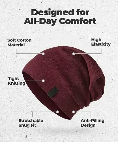 Warm Slouchy Beanie Hat - Deliciously Soft Daily Beanie in Fine Knit - 4