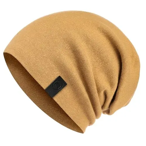 Warm Slouchy Beanie Hat - Deliciously Soft Daily Beanie in Fine Knit - REVONY