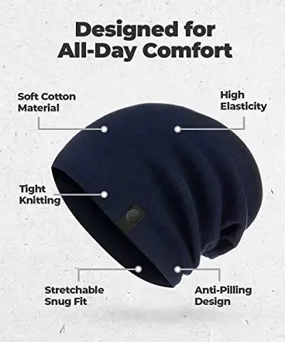 Warm Slouchy Beanie Hat - Deliciously Soft Daily Beanie in Fine Knit - 3