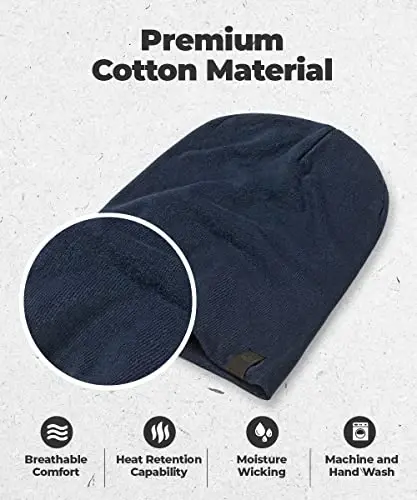 Warm Slouchy Beanie Hat - Deliciously Soft Daily Beanie in Fine Knit - REVONY (1)