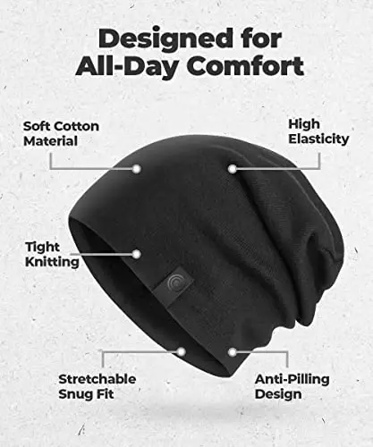Warm Slouchy Beanie Hat - Deliciously Soft Daily Beanie in Fine Knit - REVONY (1)