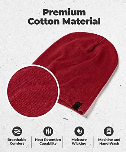 Warm Slouchy Beanie Hat - Deliciously Soft Daily Beanie in Fine Knit 