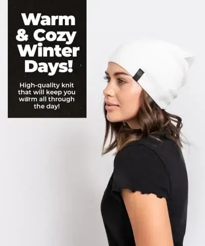 Warm Slouchy Beanie Hat - Deliciously Soft Daily Beanie in Fine Knit - 6