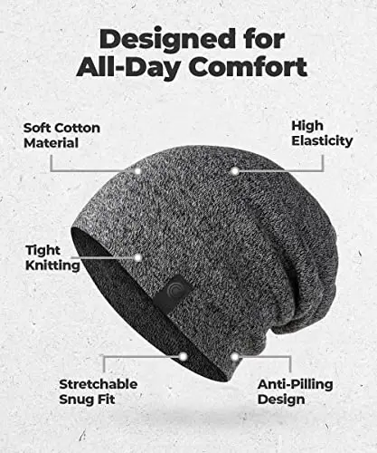 Warm Slouchy Beanie Hat - Deliciously Soft Daily Beanie in Fine Knit - REVONY (1)