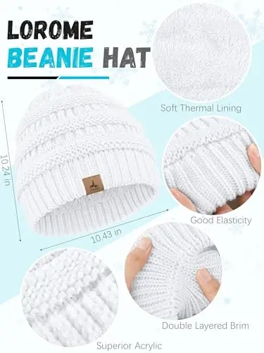 Warm Fleece Knit Winter Hat, Scarf & Touch Screen Gloves Set - Unisex Adult Winter Gifts - 4