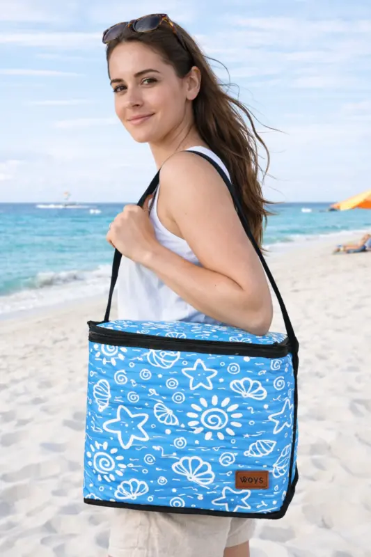 Sıcak Ve Soğuk Tutan Askılı Yalıtımlı Termal Çanta Soğutucu Piknik Çantası -1 Adet Buz Aküsü Hediye-DESEN 2 - 4