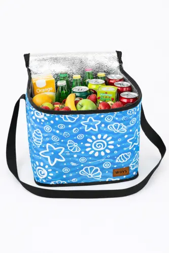 Sıcak Ve Soğuk Tutan Askılı Yalıtımlı Termal Çanta Soğutucu Piknik Çantası -1 Adet Buz Aküsü Hediye - DESEN 2 