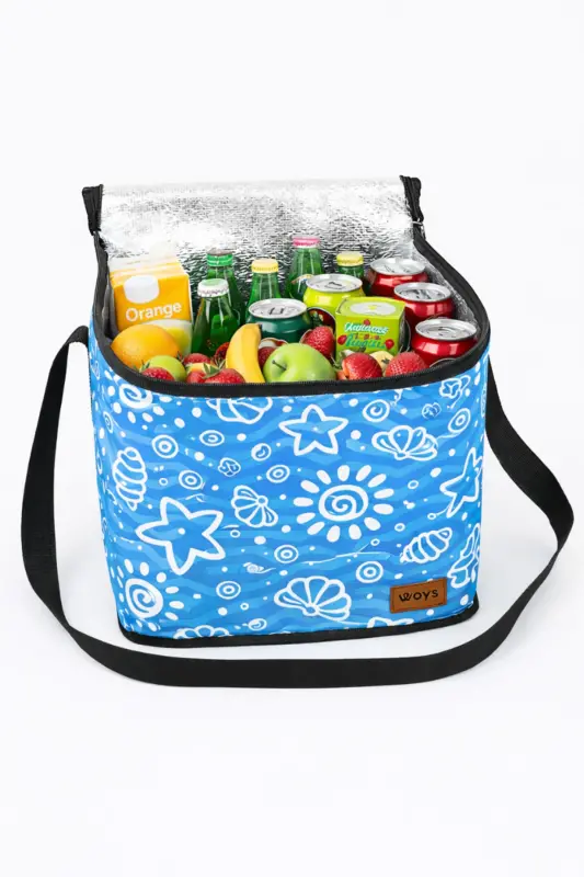 Sıcak Ve Soğuk Tutan Askılı Yalıtımlı Termal Çanta Soğutucu Piknik Çantası -1 Adet Buz Aküsü Hediye-DESEN 2 - 1