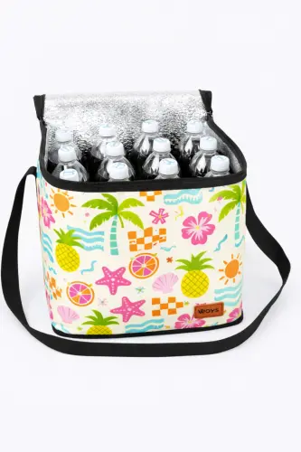 Sıcak Ve Soğuk Tutan Askılı Yalıtımlı Termal Çanta Soğutucu Piknik Çantası -1 Adet Buz Aküsü Hediye-DESEN 3 - 2