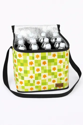 Sıcak Ve Soğuk Tutan Askılı Yalıtımlı Termal Çanta Soğutucu Piknik Çantası -1 Adet Buz Aküsü Hediye-DESEN 4 - 1