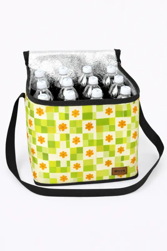 Sıcak Ve Soğuk Tutan Askılı Yalıtımlı Termal Çanta Soğutucu Piknik Çantası -1 Adet Buz Aküsü Hediye-DESEN 4 - WOYS