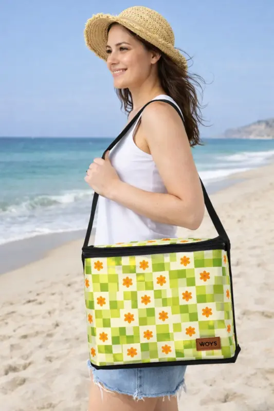 Sıcak Ve Soğuk Tutan Askılı Yalıtımlı Termal Çanta Soğutucu Piknik Çantası -1 Adet Buz Aküsü Hediye-DESEN 4 - 3