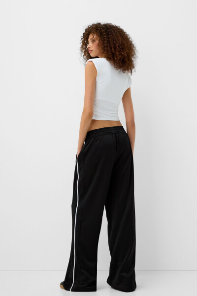 Side stripe detailed pants - 4