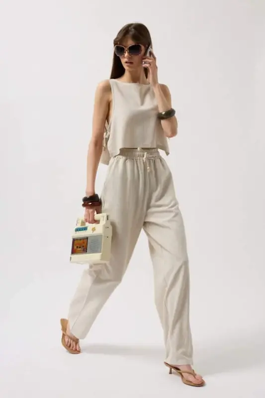 Side Tie Crop Top - BÜYÜKBEDENIZ