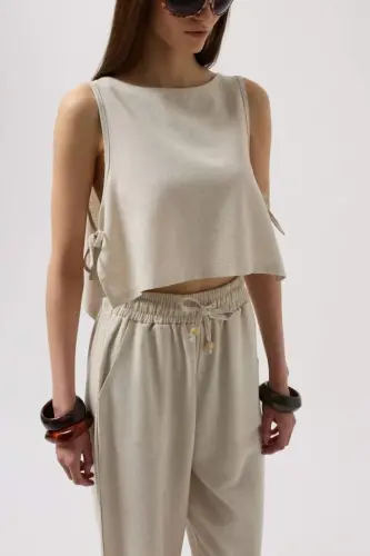 Side Tie Crop Top - 4