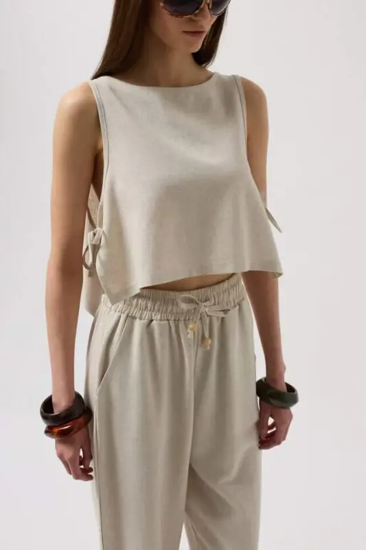 Side Tie Crop Top - 4