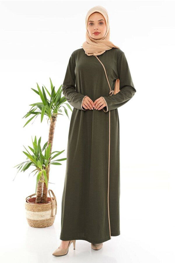 Side-Tie Prayer Dress in Khaki - 1