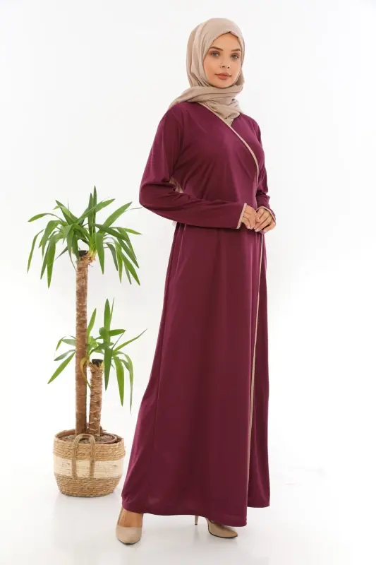 Side Tie Prayer Dress Plum-plum - 4