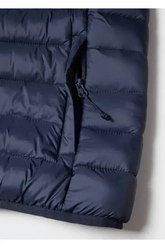 Side zippered quilted anorak-Navy Blue - 5