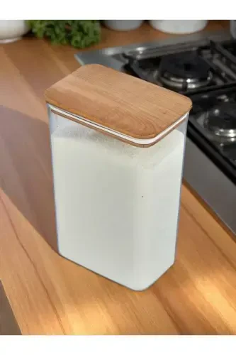 Siderdesign Dekoratif Banyo Düzenleyici Ahşap Kapak Tablet Saklama Kabı 2 Lt - 2