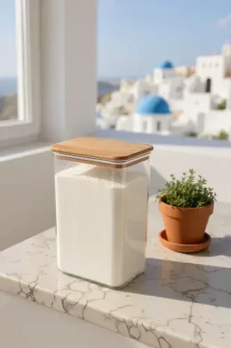 Siderdesign Dekorativ Hammom Tartibga soluvchi Yog'och Qopqoqli Planshet Saqlash Idish 2 Lt - 1