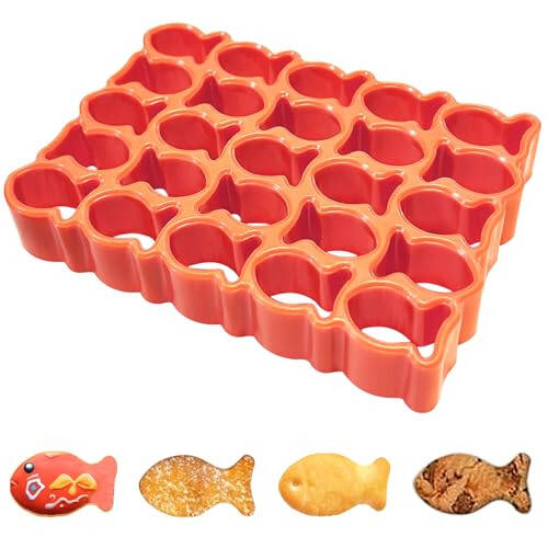 Sidosir 25-Cavity GoldFish Cracker Cookie Cutter, Mini Plastic Fish Biscuit Cutter for Tiny Treats,Fish Shaped Foods, Cookies - 1