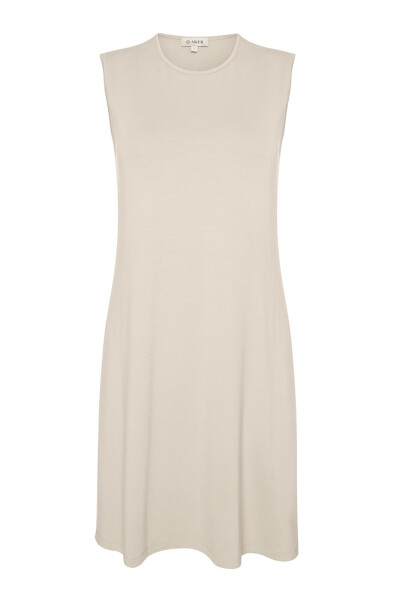 Sıfır Kol Bisiklet Yaka Tunik-Ekru 