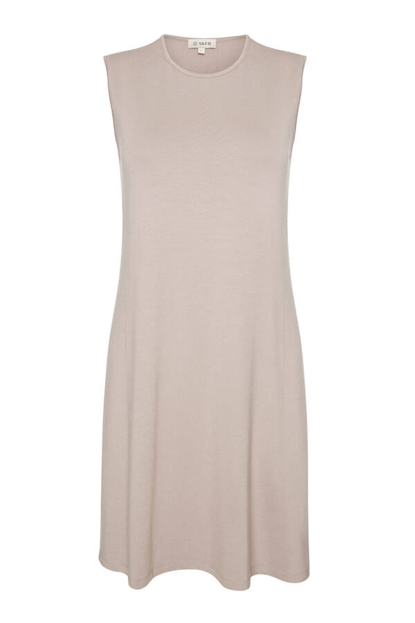 Sıfır Kol Bisiklet Yaka Tunik-Bej - 1