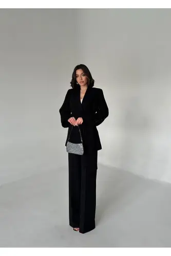 ŞİFON KOLLU İKİLİ TAKIM-SİYAH - 6