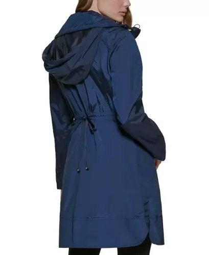 Signature Women's 36” Travel Packable Rain Jacket - Indigo - COLE HAAN (1)