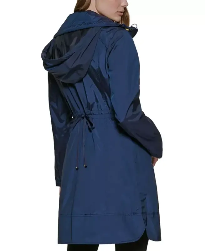 Signature Women's 36” Travel Packable Rain Jacket - Indigo - 2