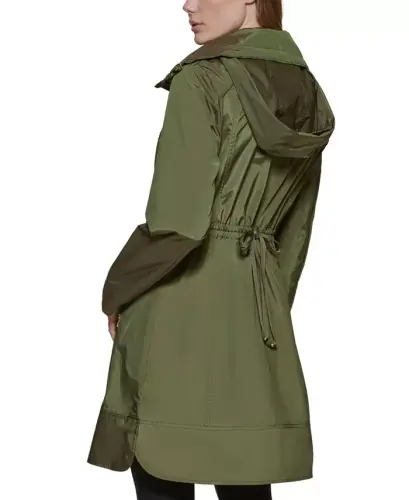 Signature Women's 36” Travel Packable Rain Jacket - Olive - COLE HAAN (1)