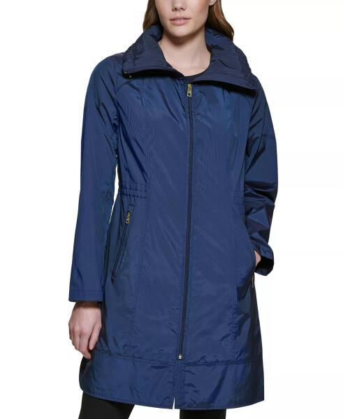 Signature Women's 36” Travel Packable Rain Jacket Indigo - 1