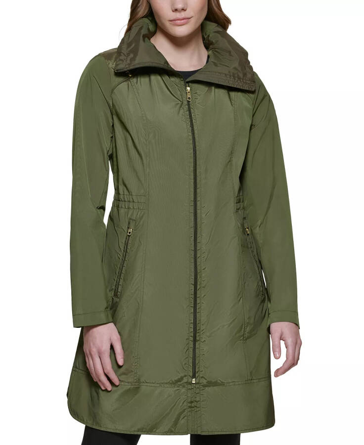 Signature Women's 36” Travel Packable Rain Jacket Olive - 6