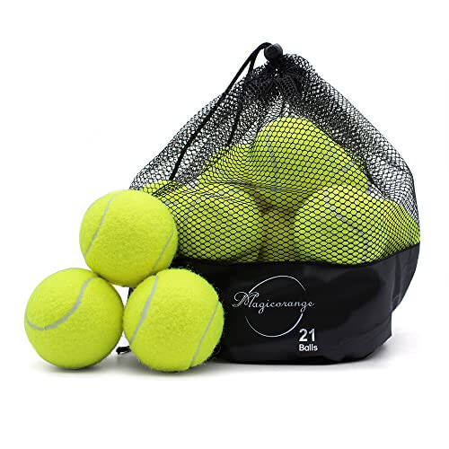 Magicorange Tennis Balls, 21 Pack Advanced Training Tennis Balls Bulk Practice Balls, Come with Mesh Bag for Easy Transport, Good for Beginner Training Ball - 1