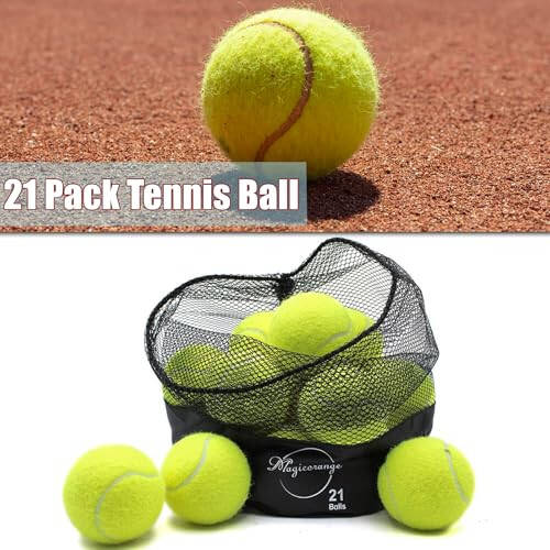 Magicorange Tennis Balls, 21 Pack Advanced Training Tennis Balls Bulk Practice Balls, Come with Mesh Bag for Easy Transport, Good for Beginner Training Ball - 5