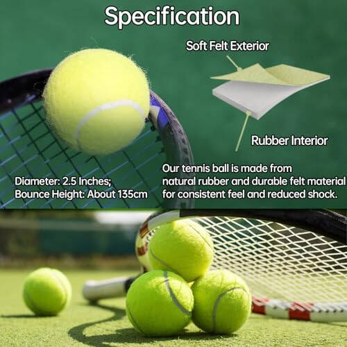Magicorange Tennis Balls, 21 Pack Advanced Training Tennis Balls Bulk Practice Balls, Come with Mesh Bag for Easy Transport, Good for Beginner Training Ball - 6