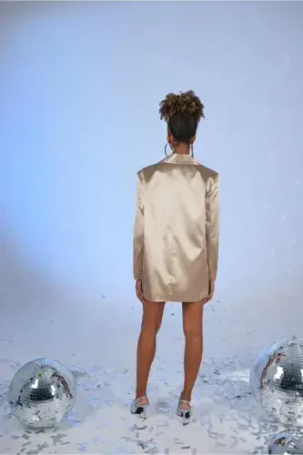 Fancy Blazer Ceket Bej-Bej - 4