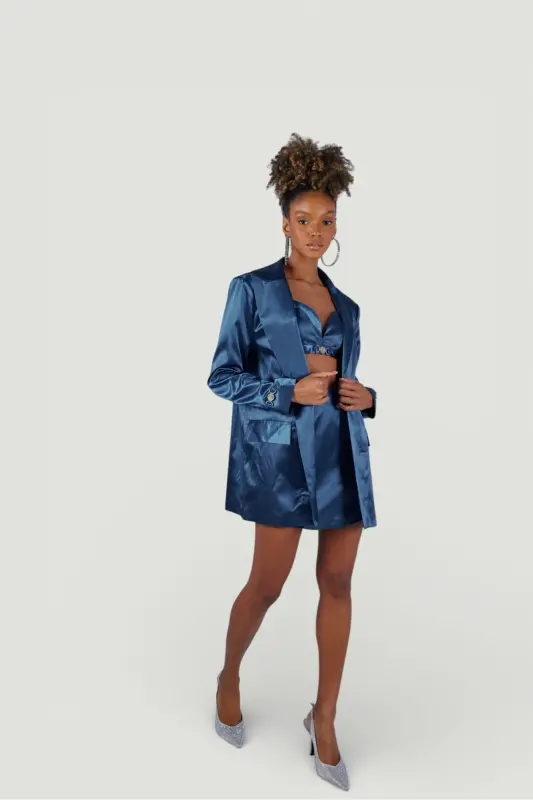 Fancy Blazer Ceket Lacivert-Lacivert - 3