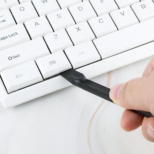 9 Pieces Plastic Scraper Tool for Tight Spaces, Non-Scratch Kitchen Scraper Cleaning Pen, Perfect for Remove Stickers, Labels, Oil Stains, Food, Dirt (Black) - 6