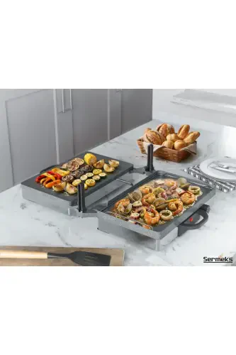 Silex Bread Lahmacun and Toaster Machine Grey Granite Base Inox Pan - 7