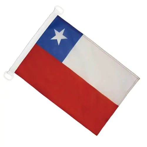 Chile NAUTICAL Flag 18'' x 12'' - Chilean flags 30 x 45 cm. - Banner 12x18 in for boat - AZ FLAG - AZ FLAG (1)