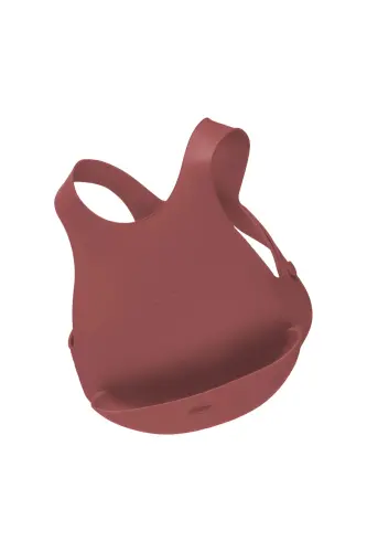 Silicone Baby Bib Burgundy - 1